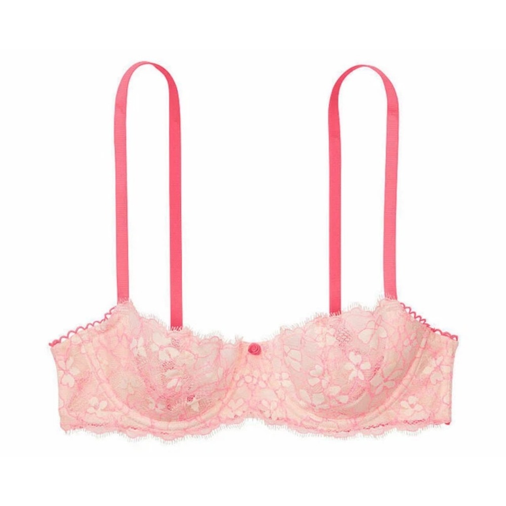 Victoria's Secret Dream Angels Wicked Balconet uplift unlined bra pink lace NWT